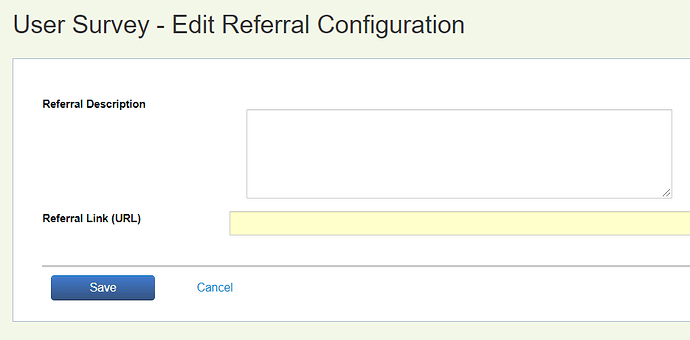Edit Referral Configuration